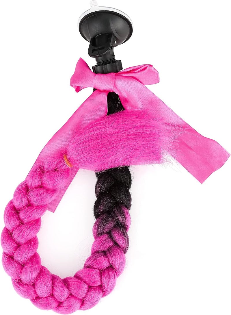 SEGO 1PCS/2PCS Helmet Pigtail Braids with Detachable Suction Cup Bowknot Ponytail Hair Many Colors (Helmet not Included) - Image 5